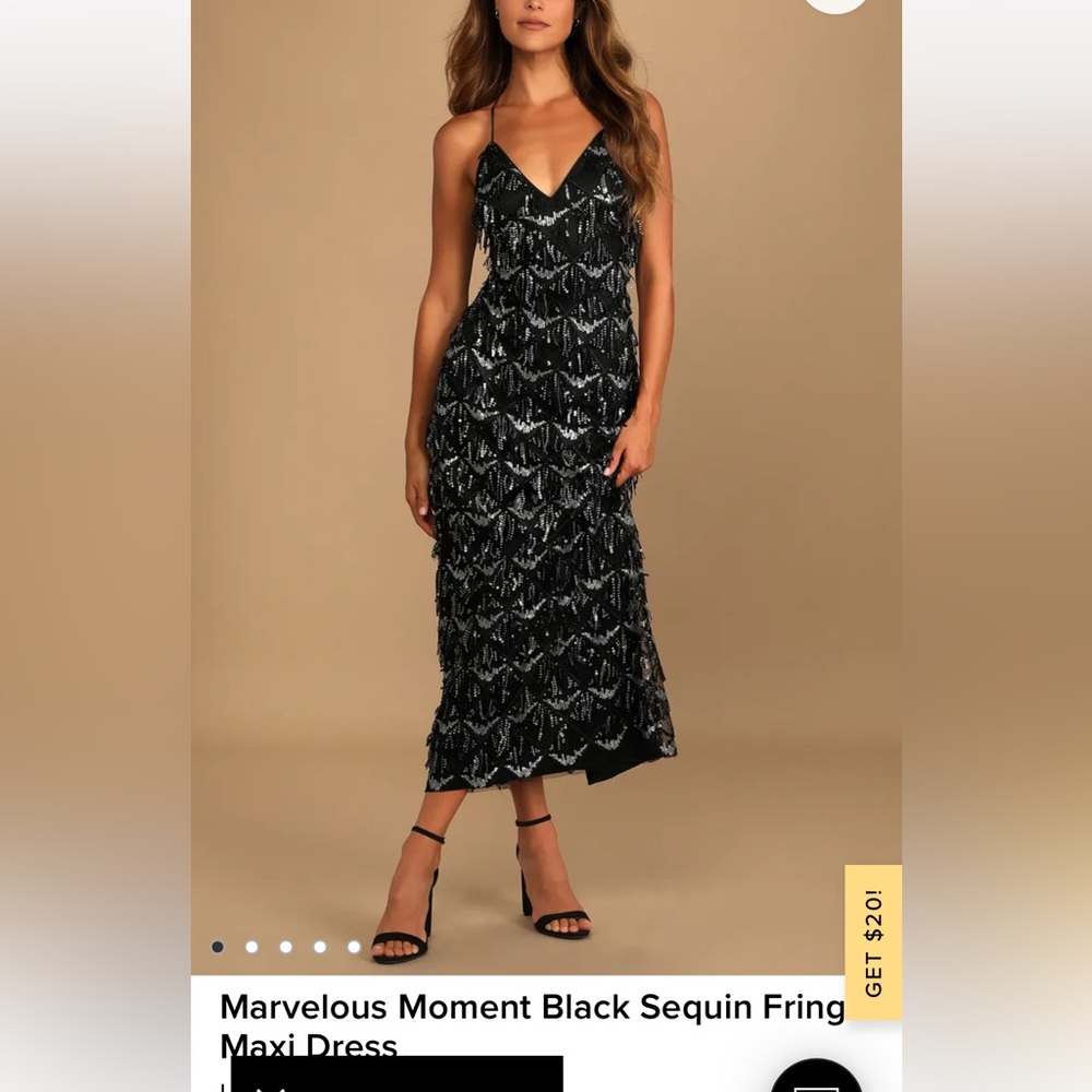 Lulus Black Sequin Dress